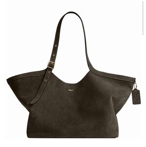 Coach Suede Gramercy Buckle Detail Oversized Slouchy Tote Bag
